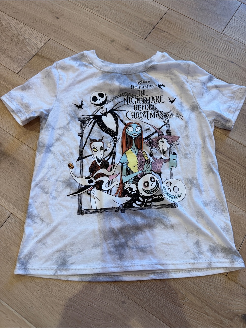 Disney The Nightmare Before Christmas Kids White Tie-Dye Graphic Tee
